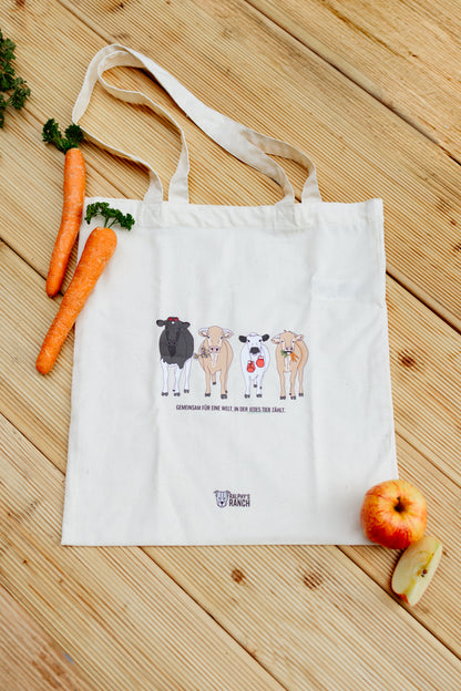 Jutebeutel "Summer Cowsies" - natural raw