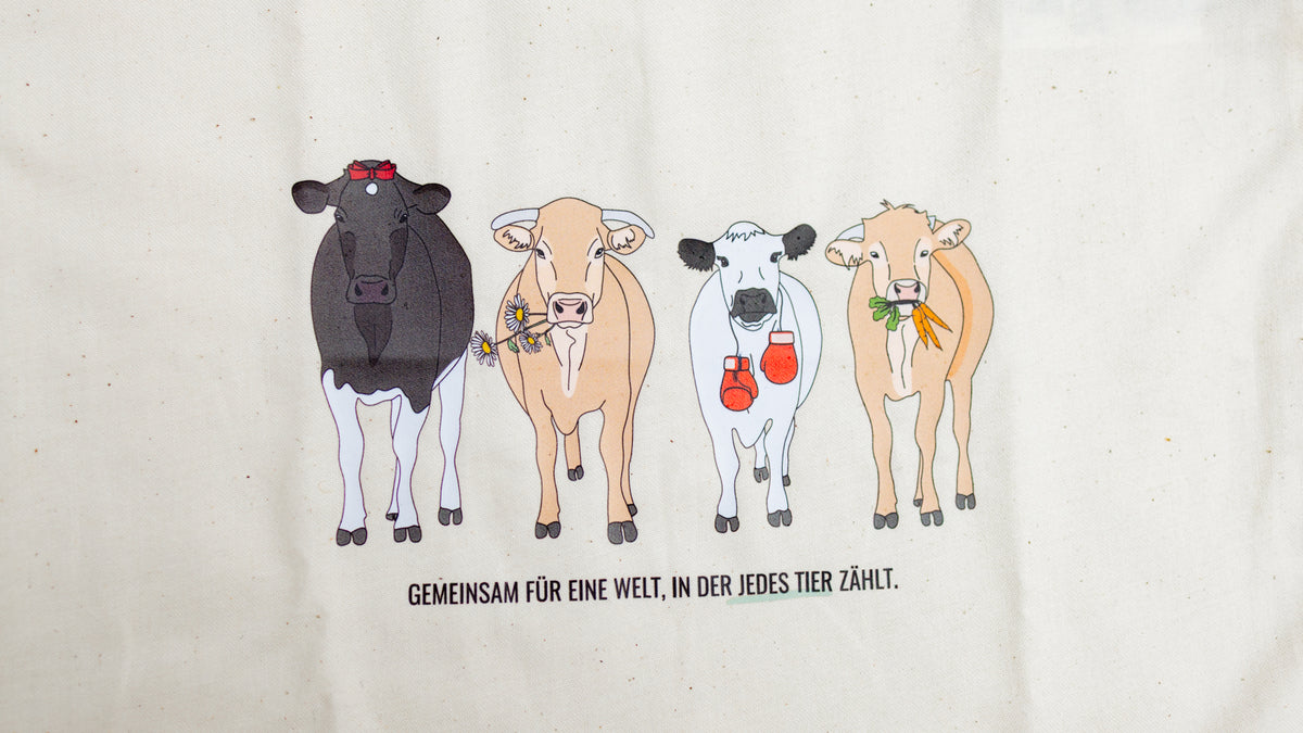 Jutebeutel "Summer Cowsies" - natural raw