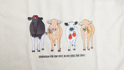 Jutebeutel "Summer Cowsies" - natural raw
